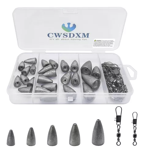 Fishing Weights Sinkers Fishing Worm Weights Assorted Set 50