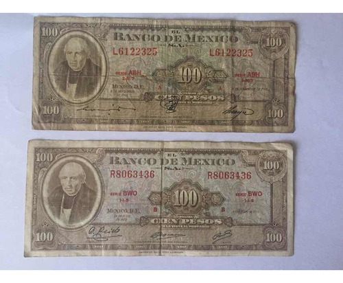 Billetes 100 Pesos Hidalgo 1961 Y 1973