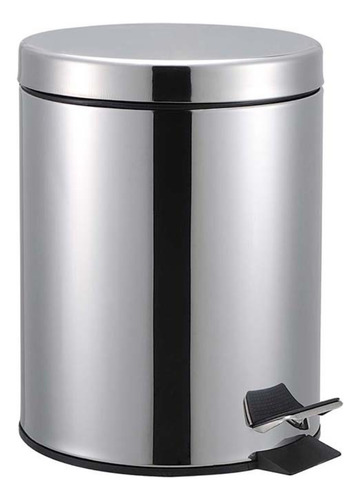 Lixeira Inox 5 Litros Cesto Com Pedal E Balde Removivél