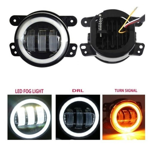 Faro Led Luz Blanca Neblinero Halo Blanco-ambar 4 Pulgadas