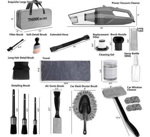 Kit De Limpieza De Coche Thinkwork Para Aspiradora De Coche,