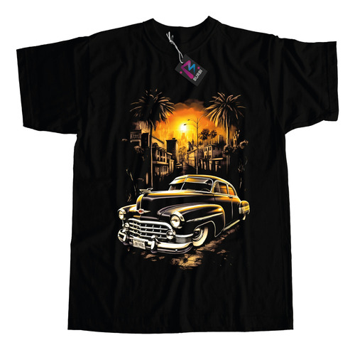 Remera De Algodon Estampada Auto Clásico Palmera Dtf Premium