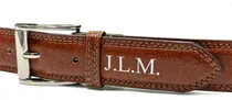 Comprar Cinturones Personalizados Hombre De Cuero Iniciales Cintos Color Marrón Diseño De La Tela Lisa Talle 120