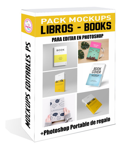 Pack Mockups Editables Libros Books Psd Maqueta #m211