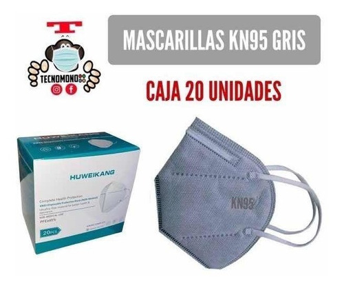 Pack 100u Kn95 Gris Mascarillas 5 Pliegue Envío Hoy Gratis