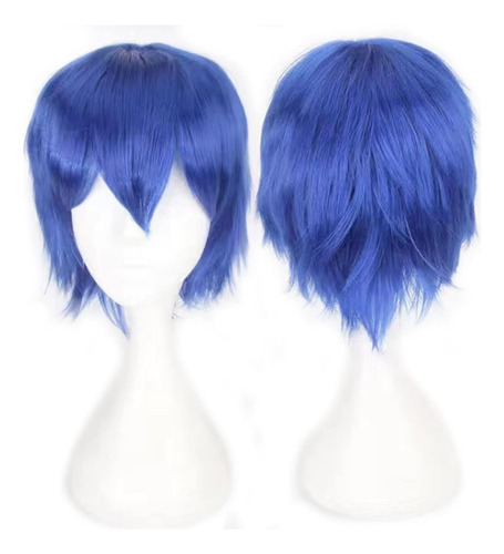 Kediciz Peluca Anime Unisex Azul Oscuro Estilo Corto