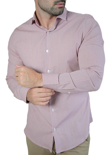 Imagem 2 de 6 de Camisa Social Ml Super Slim Xadrez Mini