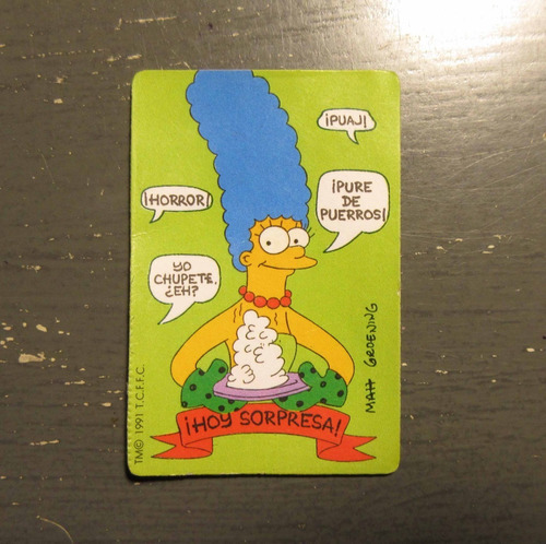 Figurita Sticker Los Simpsons Marge Bollycao Año 1991