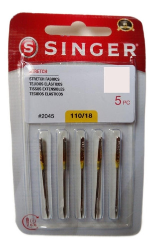 5 Agujas Singer Para Máquina - Número 18 - En Blister