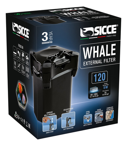 Sicce Filtro Canister Whale 120 Black Nero P/peixe 220v