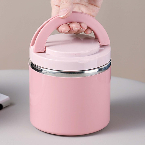 Lancheira Ao Ar Livre Caixa De , Utensílios De 1000ml Rosa