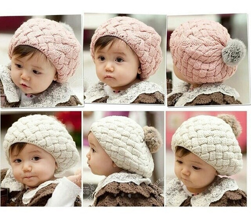 Imagen 1 de 1 de Gorro Niña Invierno De Lana Con Pompon