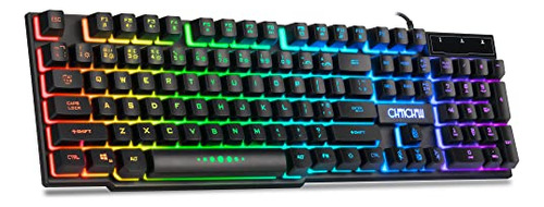 Teclado De Juego Con Cable Chonchow Para Mac Pc Ps5 Ps4 Xbox