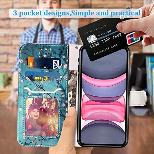Funda Cartera Para iPhone 11 Plum Blossom Piel Sintetica