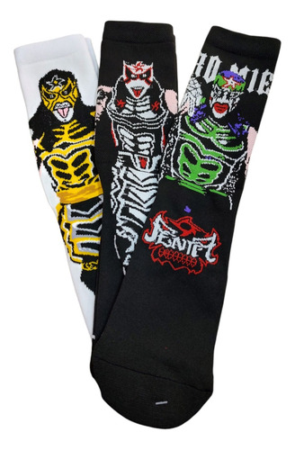 Calcetín Calceta Divertid Pentagon Jr Cero Miedo Lucha Libre Negro Penta Zero Miedo Unitalla