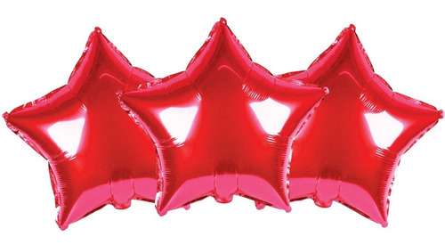 Pack Globos Para Fiesta Y Decoración Estrellas Rojas 18 Color Rojo