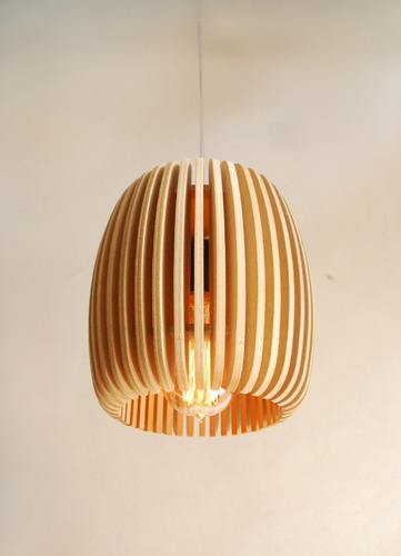 Lampara Colgante Madera Estilo Nordico Led E27 Marrón C