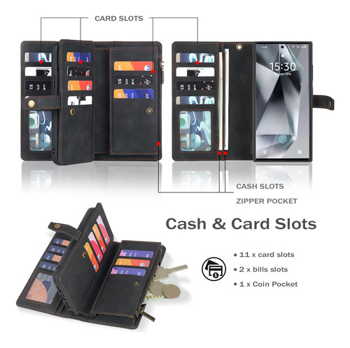 Funda Tipo Cartera Twohead Para Samsung Galaxy S24 Ultra Neg Sueño Negro Nombre Del Diseño
