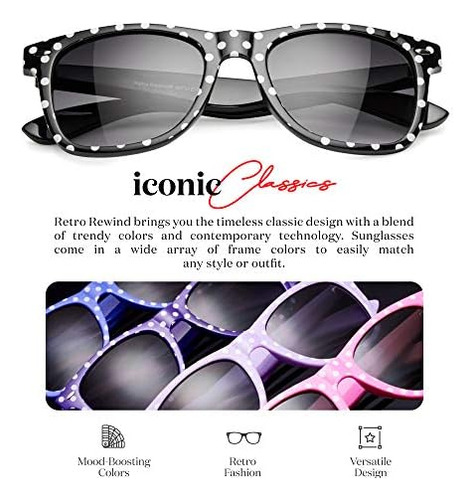 Retro Rewind Polka Dot Gafas De Sol De Moda Vintage Para De