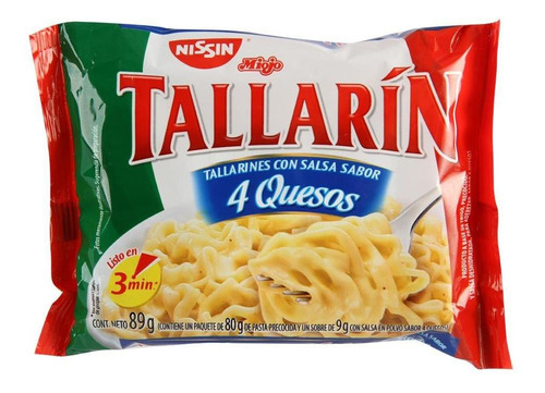 Fideos Nissin Tallarín 4 Quesos 89 Gr. Caja 30 Unidades