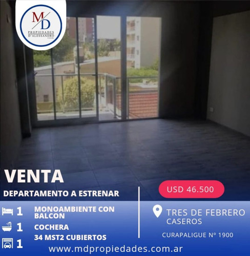 Venta Departamento 1 Dormitorio Ciudad Jardín Lomas Del Palomar Con Cochera