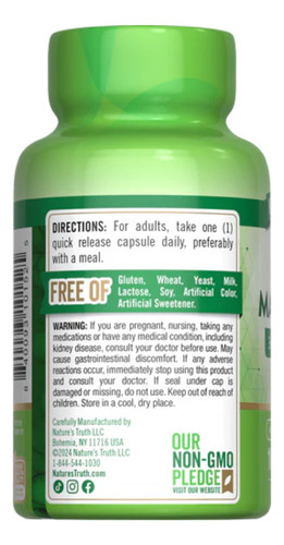 Nature's Truth Suplemento Complejo de Triple Magnesio 100 Cápsulas de 420 Mg Para 3 Meses