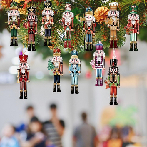 5 X 12 Figuras De Cascanueces, Adornos De Madera De