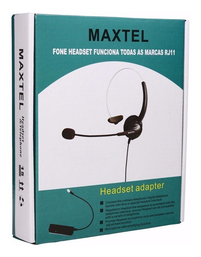 Imagem 4 de 4 de Fone Headset Telefone Fixo Fio Maxtel Rj11 Telemarketing
