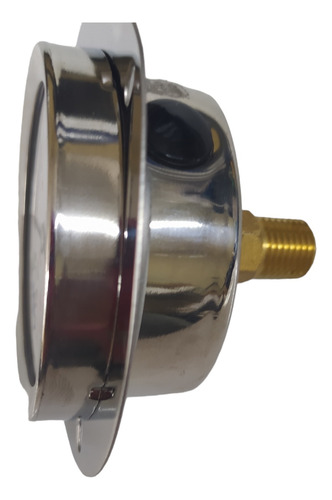 Manometro Cx Inox Int.e Rosca Latao C/flange 0/70mca R.1/4