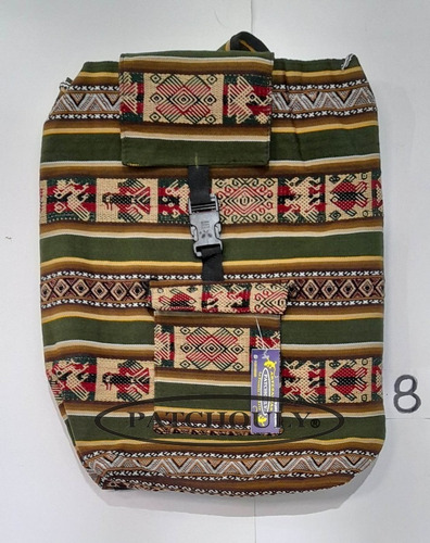 Imagen 9 de 10 de Mochila Aguayo Bolso Artesanal Étnica Regulable Artesanal