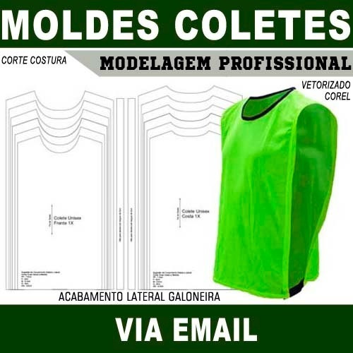 Modelagem Profissional Colete Futebol Moldes Corel