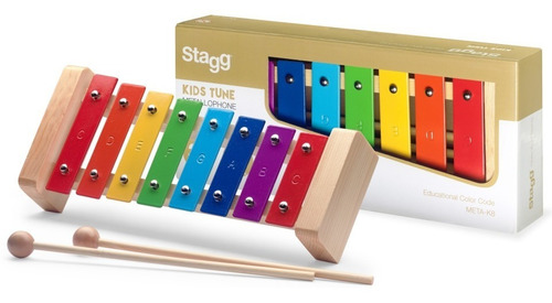 Metalofon 8 Notas De Colores Stagg Madera Natural - Envio