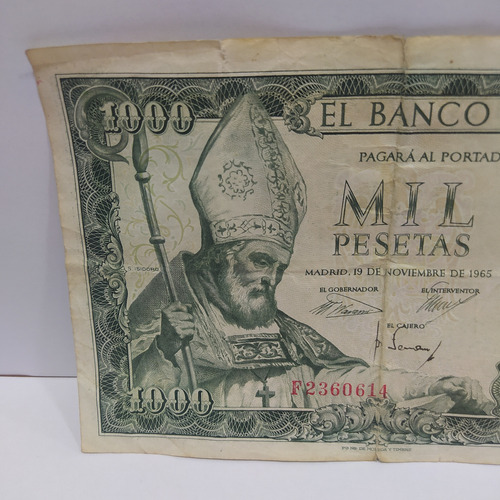 Antiguo Billete 1000 Pesetas España 1965 Pick 151