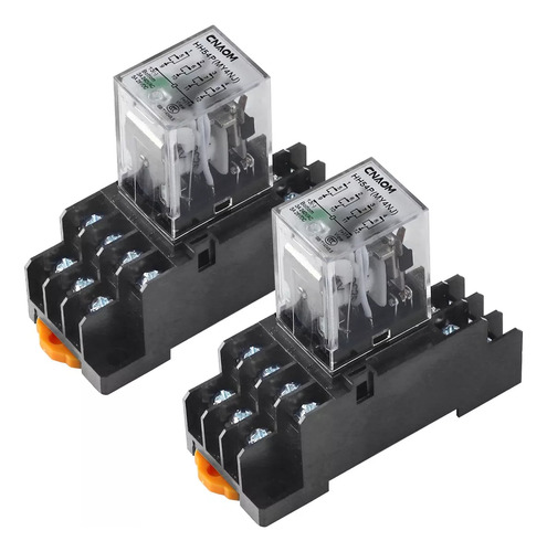 2pcs Relevador De Electromagnética 14 Pines Y 24vdc Con Base