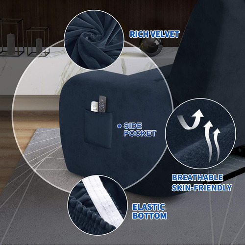 Funda Reclinable Maxijin Velvet De Felpa Elástica Para Silló
