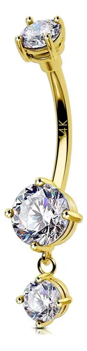 Anillos De Oro Macizo Para Ombligo En Estilo Corazon