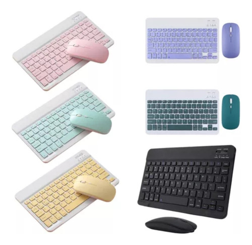 Kit Teclado E Mouse Sem Fio Bluetooth Ultra Fino Portátil Aleatorio Aleatorio