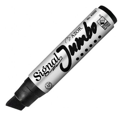 4 Marcador Plumon Permanente Jumbo Negro Signal Punta Cincel