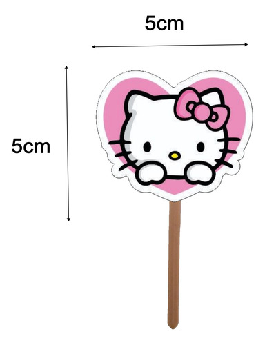 Cake Topper Hello Kitty - Adornos Para Cupcake Rosa Hello Kitty