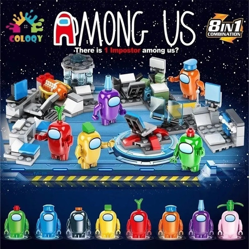 8 Unids/kit Entre Nosotros Juego Cerebro Juguetes Bloques