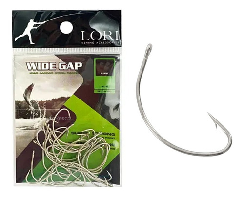 Anzol Lori Wide Gap Nickel N° 4 - 25 Peças