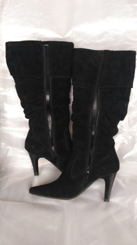 Botas Negras Talla 35 De Cuero Genuino Aldo 100% Original