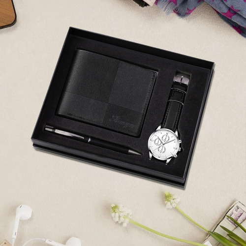 2 Juego De Regalo Para Hombre, Elegante Organizador, Negro