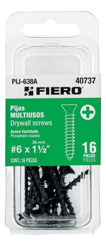 Blíster Con 13 Pijas #6 X 2 Multiusos, Fiero. 40778