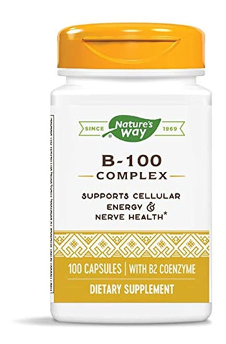 Nature's Way Vitamina B-100 Complex, 100 Cápsulas