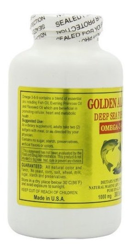 Imagen 6 de 7 de Golden Alaska Deep Sea Omega-3-6-9 Aceite De Pescado 1000 Mg