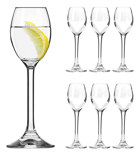 Jogo 6 Taças De Licor Cristal Titânio Bohemia Sophia 65ml Cor Transparente