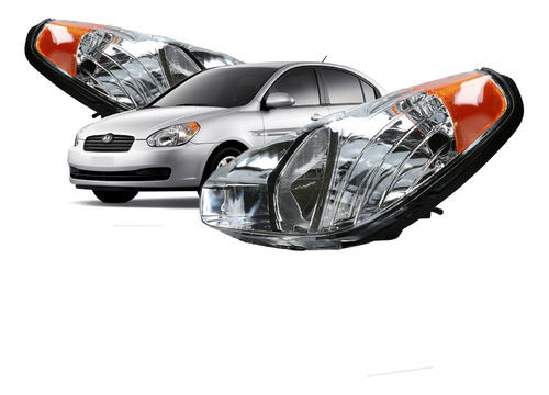 Par Focos Delanteros Para Hyundai Accent New 2006-2011
