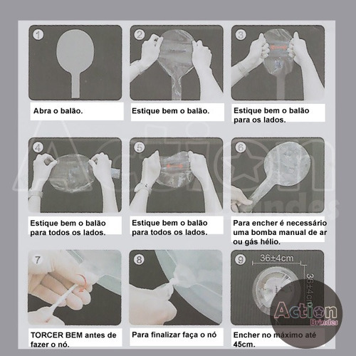 Imagem 8 de 8 de Balão De Led Transparente C/ Vareta Kit 6 Un + Bomba De Ar
