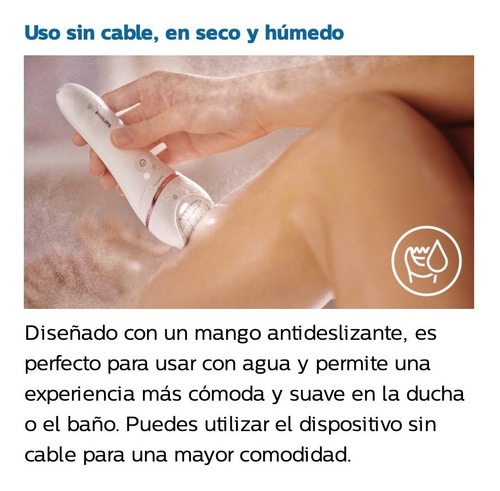 Imagen 5 de 10 de Depiladora Philips Inalámbrica + 7 Accesorios Bre730